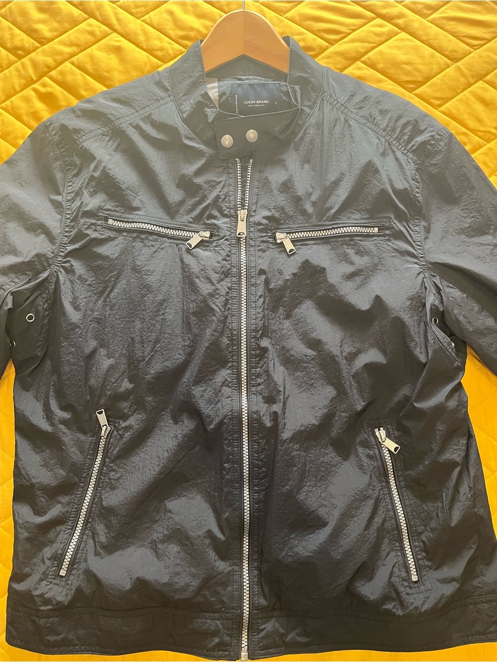 Lucky Brand Men's Black Zip-Front Lightweight Jacket Size L